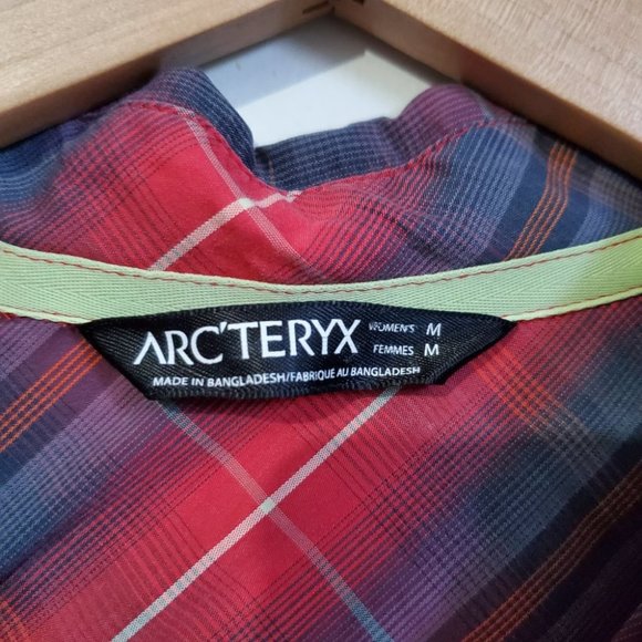 ARC'TERYX Women's Medium Fitted Convertible Roll Tab Plaid Button Down Top Shirt - Picture 10 of 13